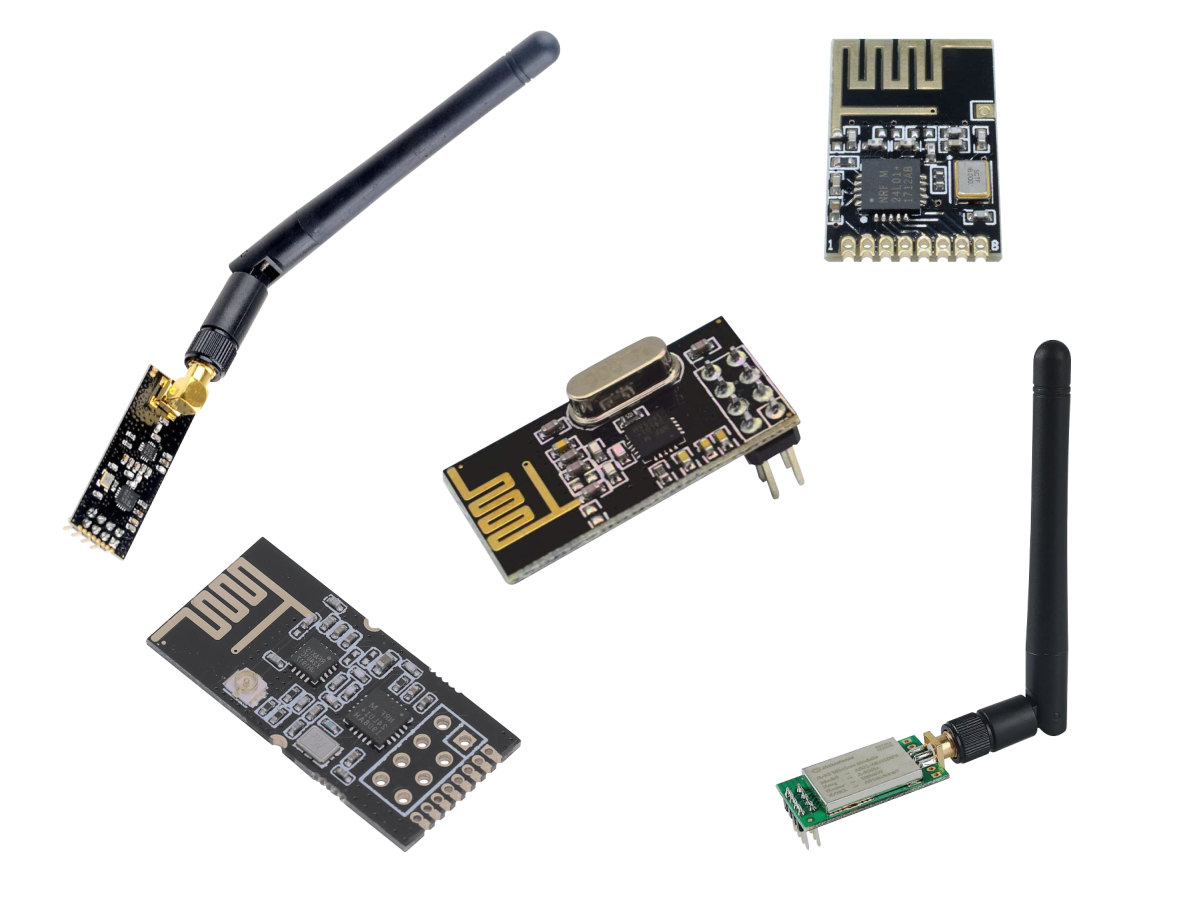 nRF24L01+ 2.4GHz Modules: Generic nRF24L01+, Mini, PA+LNA, GT-24, and ML01DP5