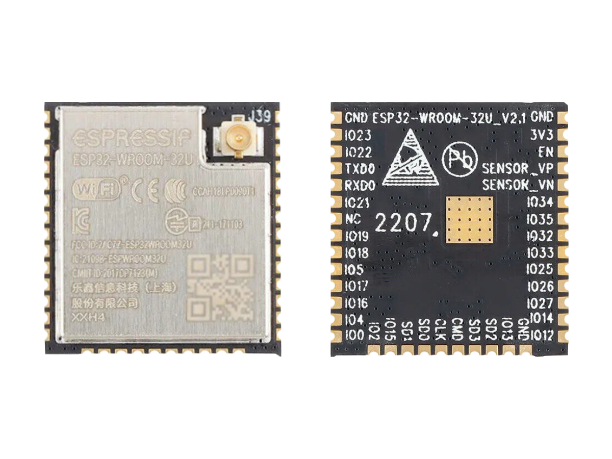 ESP32-WROOM-32U Module (Front and Back)