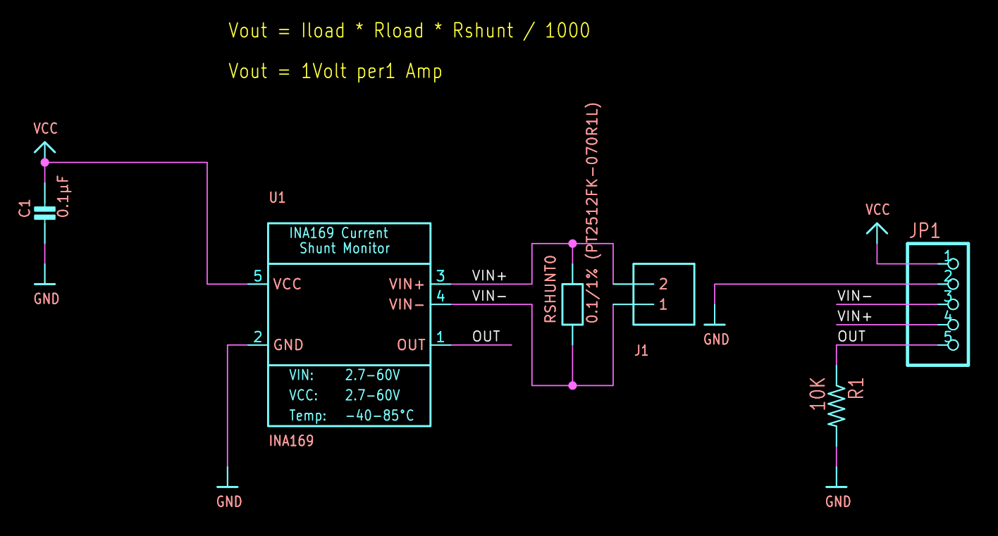 Adafruit INA169 Current Sensor Board Schematic