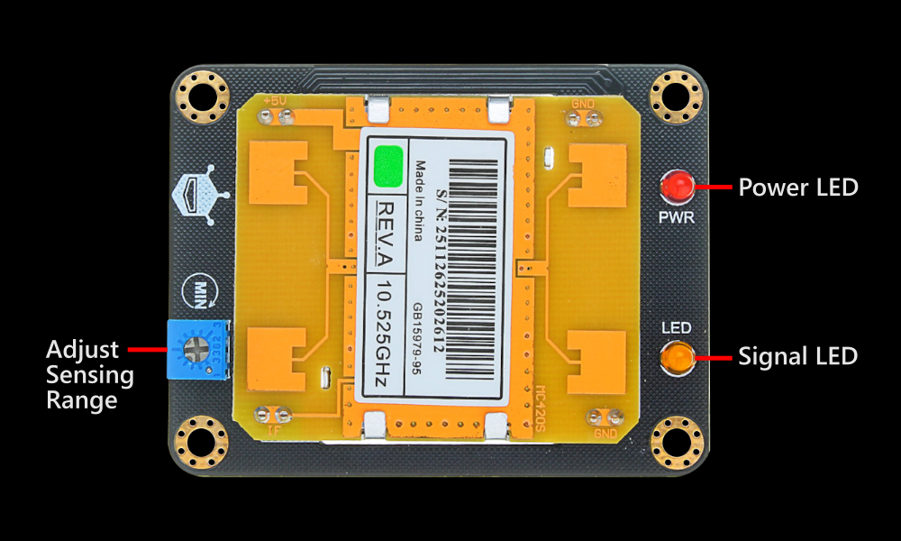 DFRobot SEN0192 Module Layout (Bottom View)