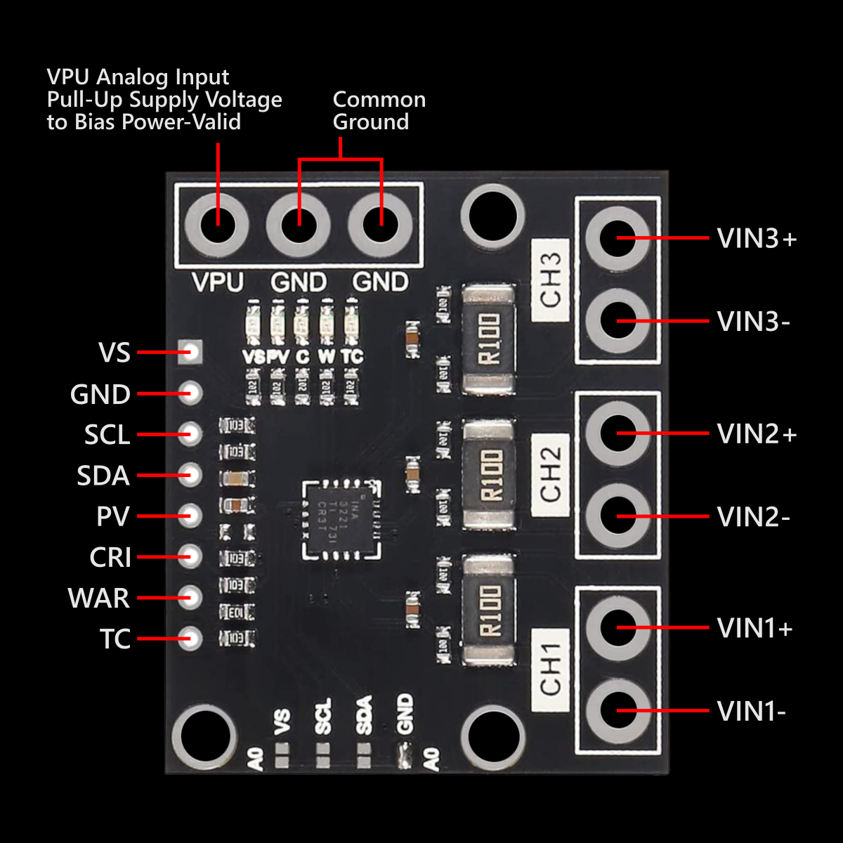 Generic INA3221 Board Layout