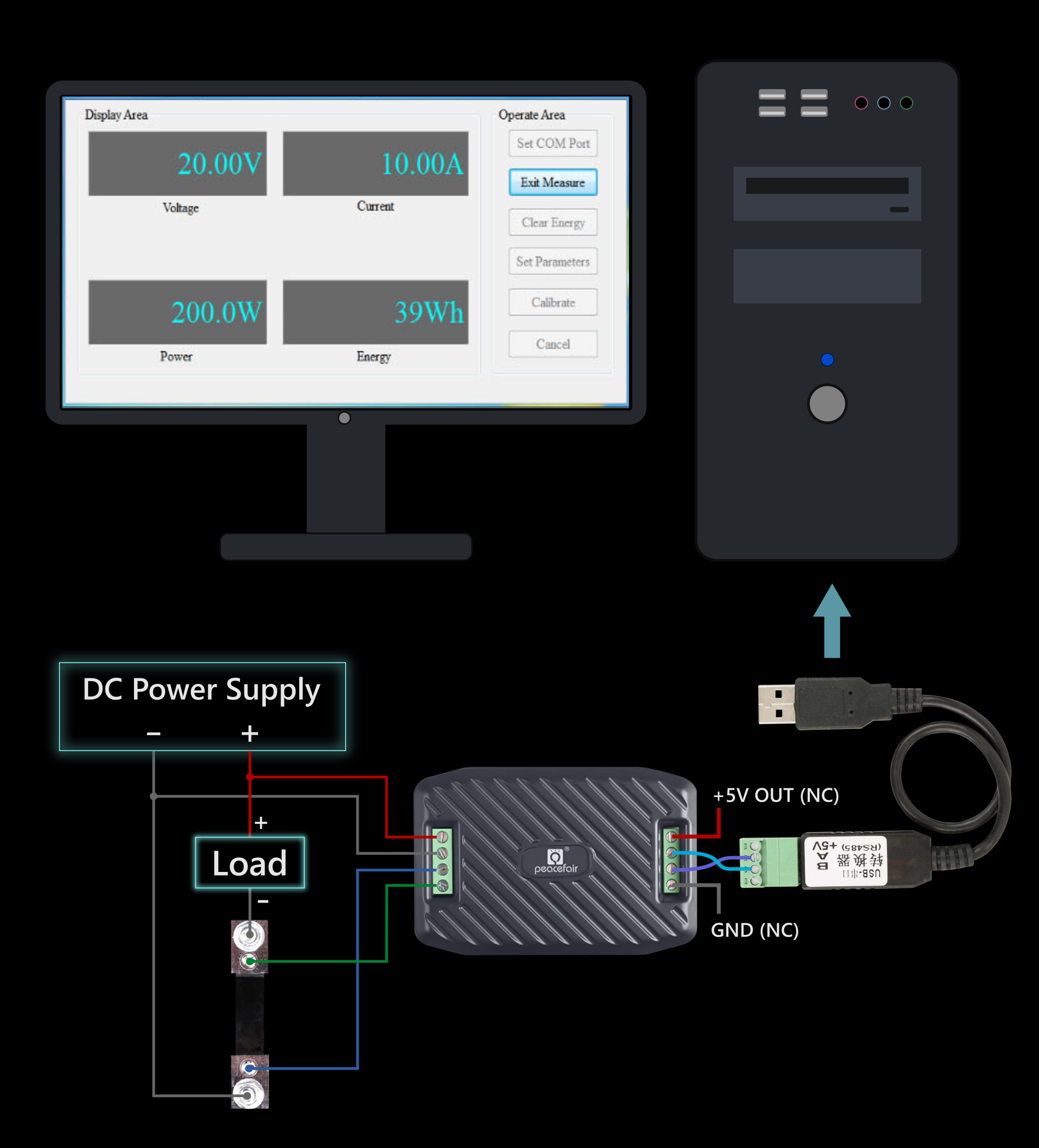 PZEM-017 DC Module Hookup for PC