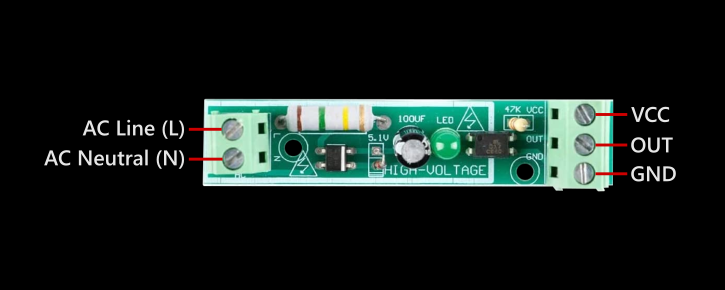 AC 220V Voltage Detector Module Layout