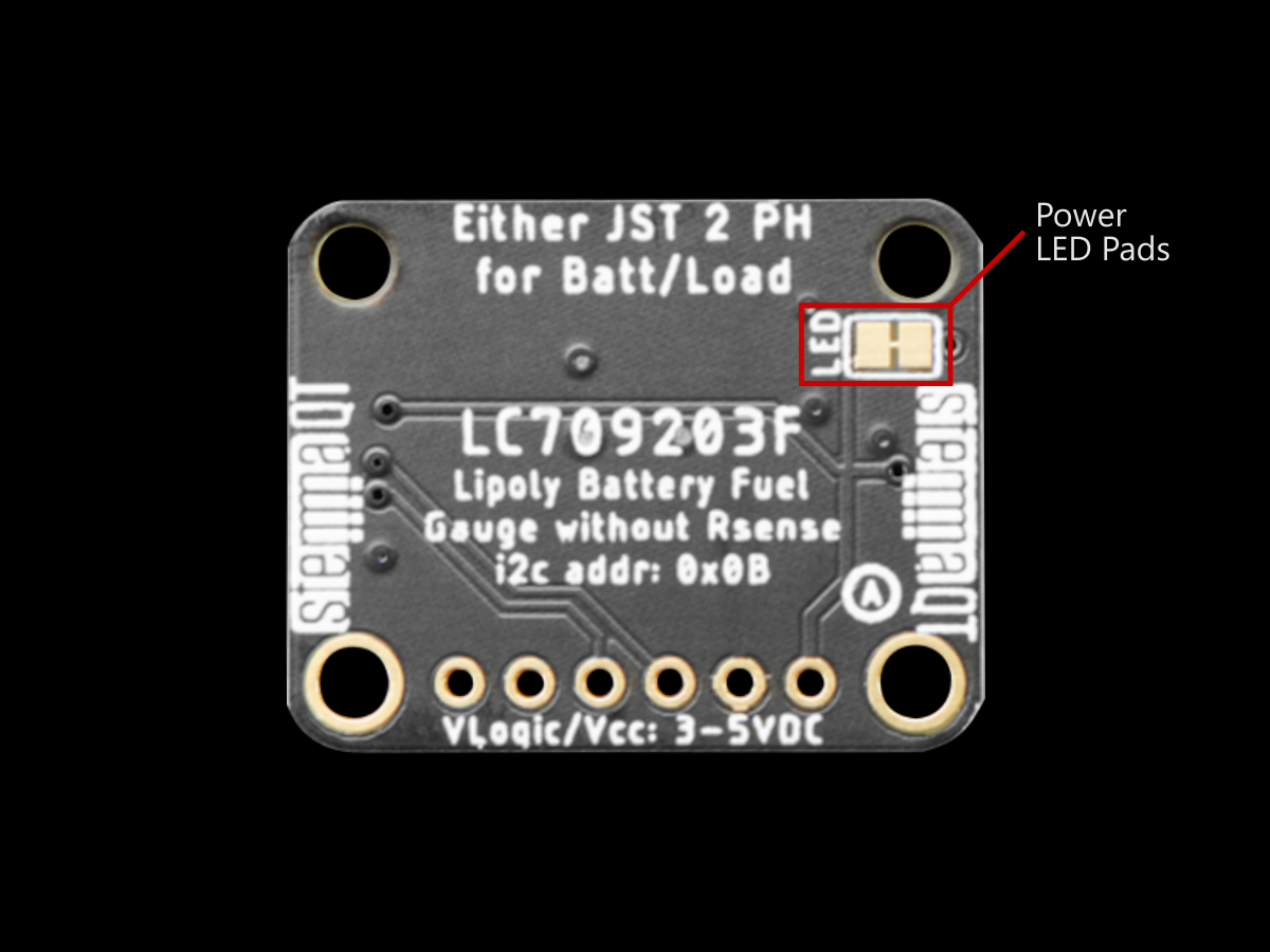 Adafruit LC709203F Board Layout (Bottom View)