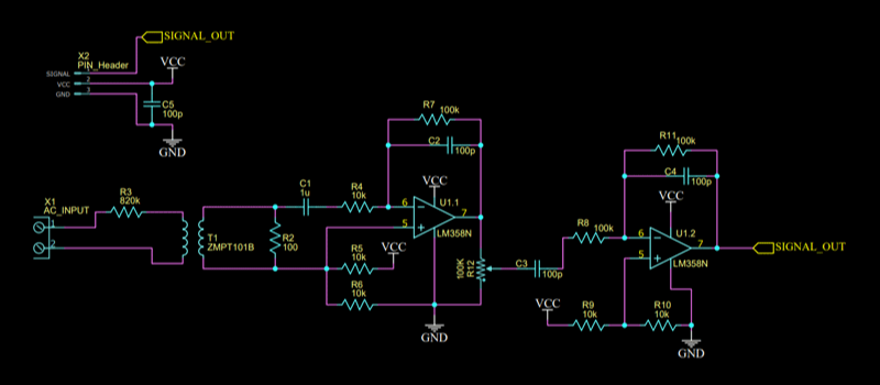 ZMPT101B Module Schematic