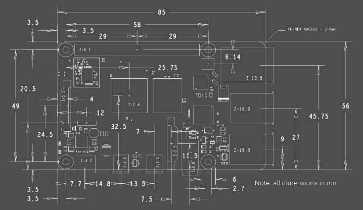 Raspberry Pi 4B Dimensions