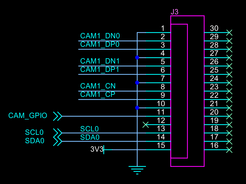 Raspberry Pi 4B CSI Connector Pinout