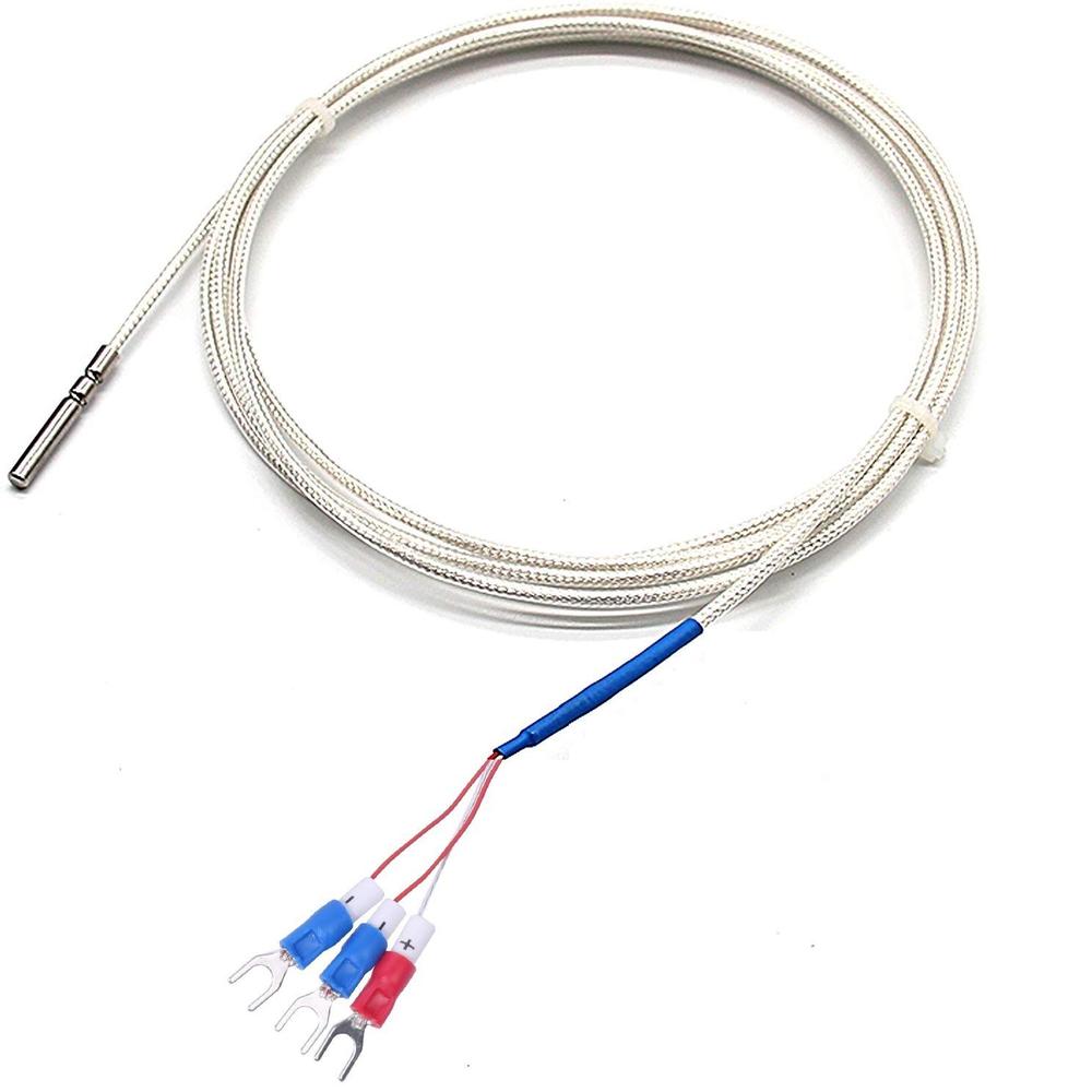 Jaybva Stainless Steel PT100 RTD Temperature Sensor Probe - 3 Wire