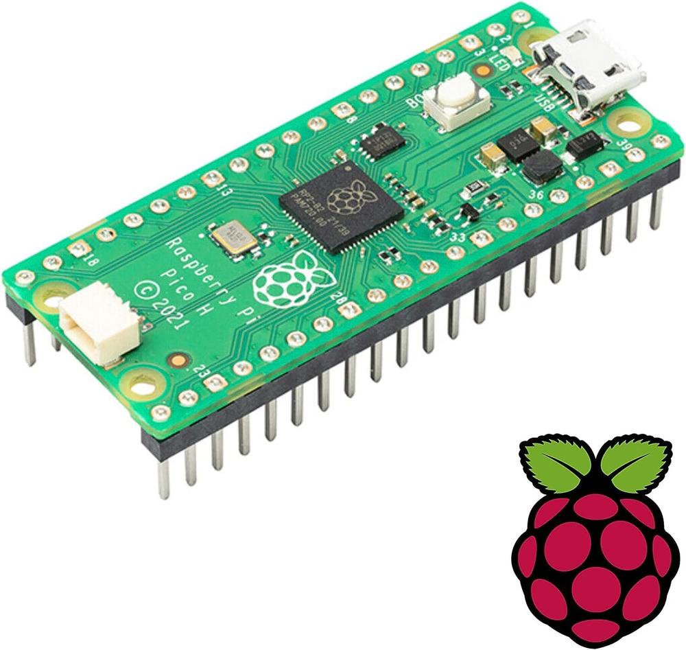 Vis Viva Raspberry Pi Pico H (pre soldered headers) RP2040 + Logo Sticker