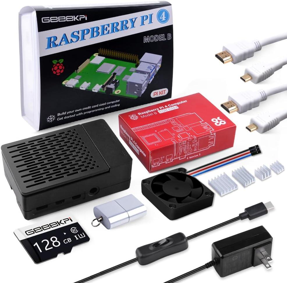 GeeekPi Raspberry Pi 4 (8GB RAM) Starter Kit - 128GB SD Card Edition