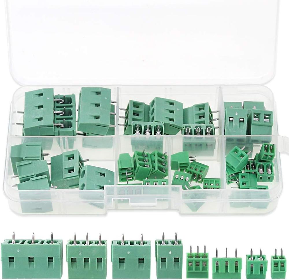 Glarks PCB Mount Screw Terminal Block Connector Assortment Kit (40PCS)