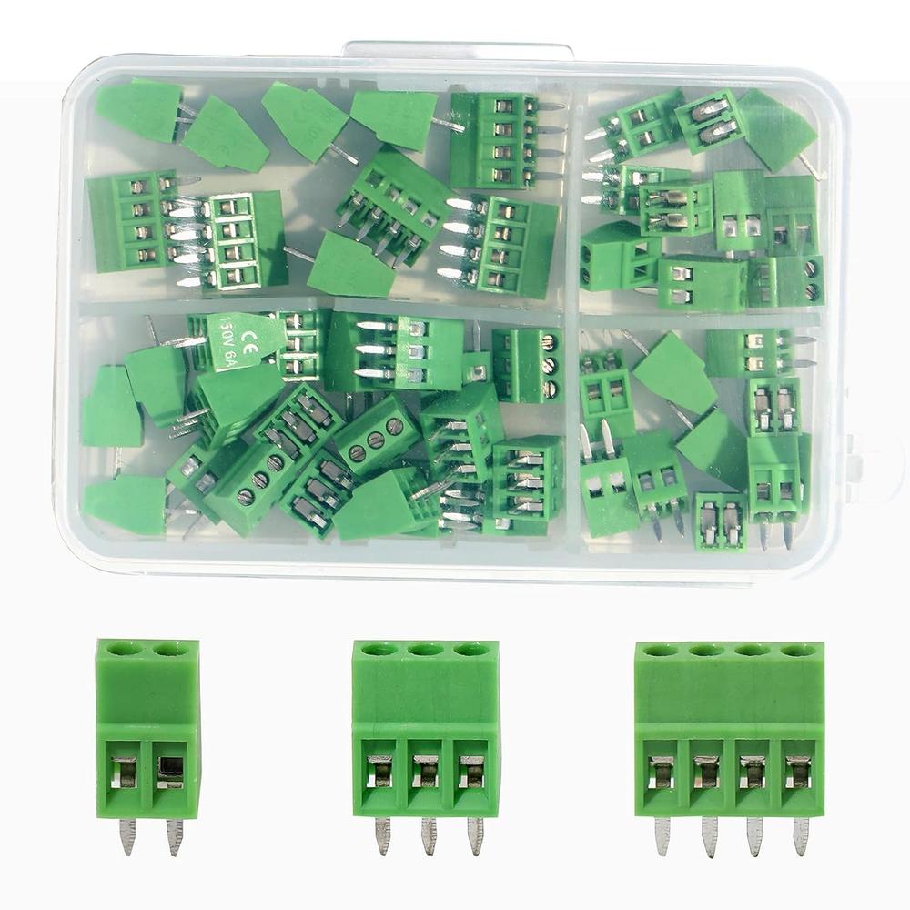 Molence PCB Mount Screw Terminal Block Connector Kit (50PCS)