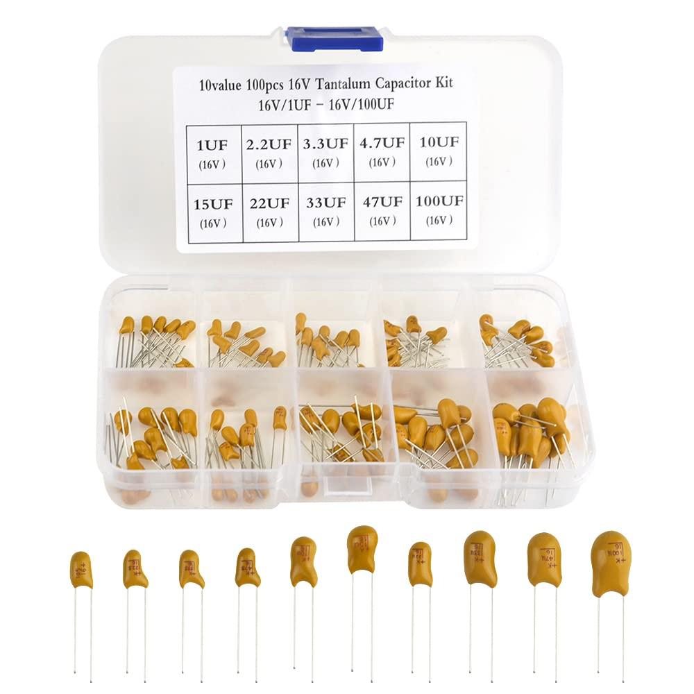 XINGYHENG Tantalum Capacitor Assorted Kit (100PCS, 10 Values)