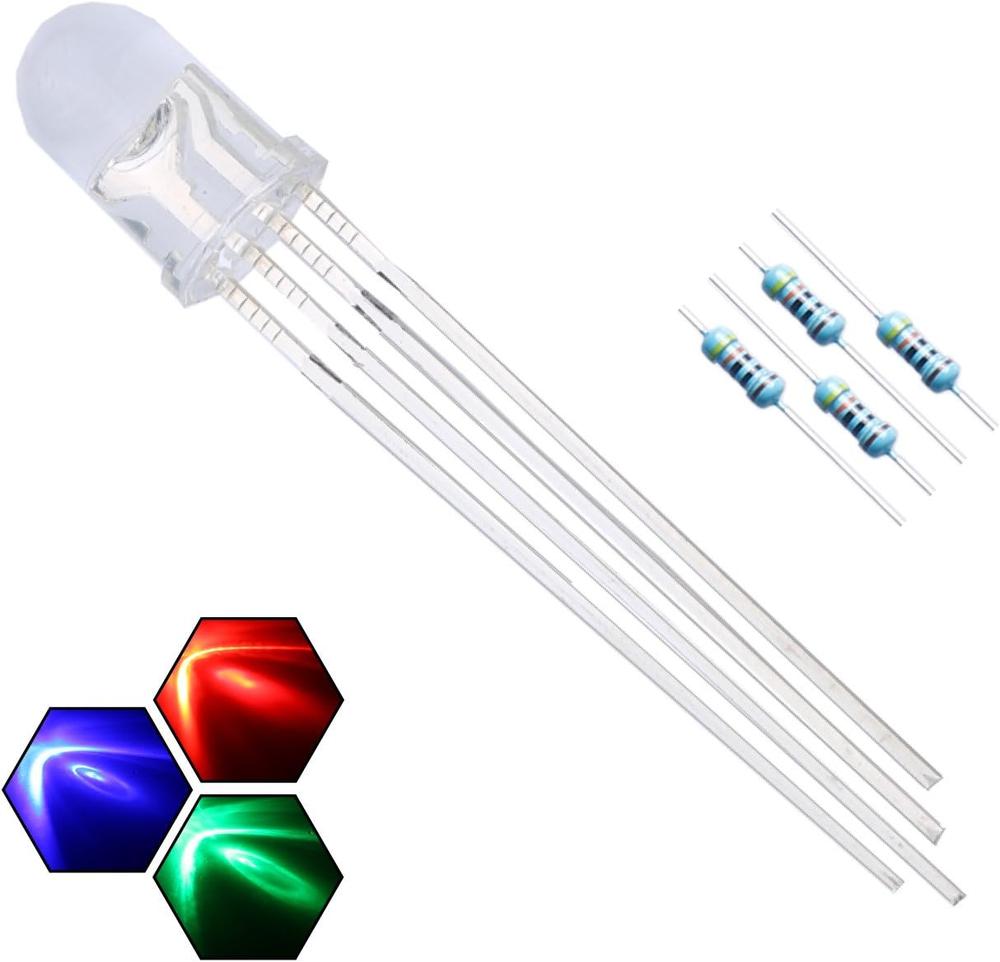 EDGELEC 5mm RGB 4Pin LED Diodes Common Cathode (100PCS)