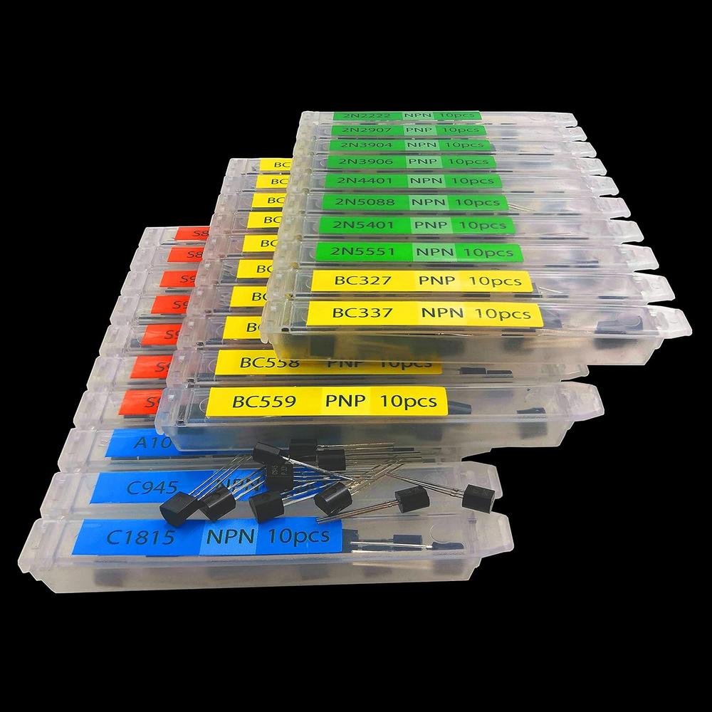 EEEEE PNP NPN TO-92 Bipolar Power Transistor Assortment Kit (300PCS, 30 Models)