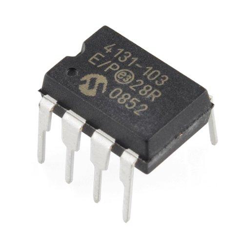 Microchip MCP4131-103E/P Digital Potentiometer, 10Kohm, 129Steps, Single, DIP8