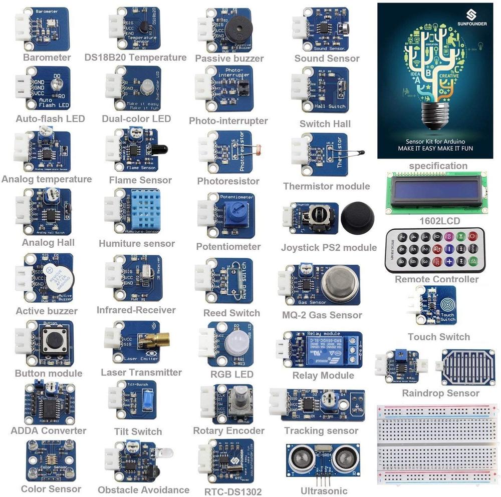 SunFounder Ultimate Sensor Kit (37PCS) Compatible with Arduino