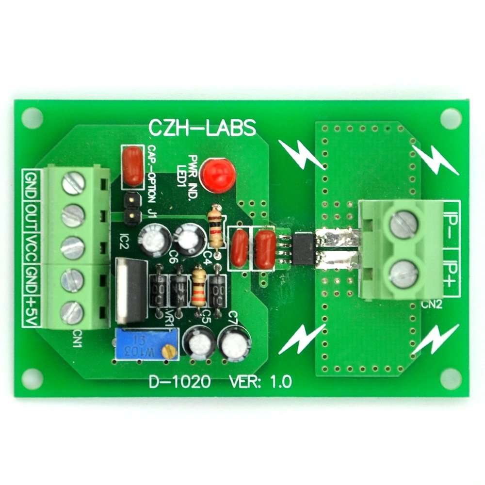 Electronics-Salon Panel Mount AC/DC Current Sensor Module Board, Based on ACS712 (±20A)