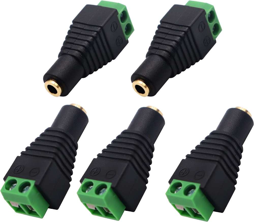 AAOTOKK 3.5mm Female TS 2-Pole Jack to Screw Ternminal (5PCS)