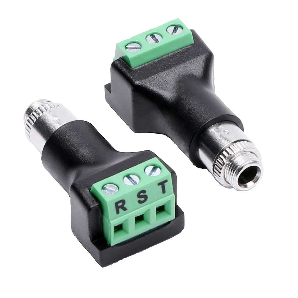 KINGDEE 3.5mm Female TRS 3-Pole Jack to Screw Ternminal (2PCS)