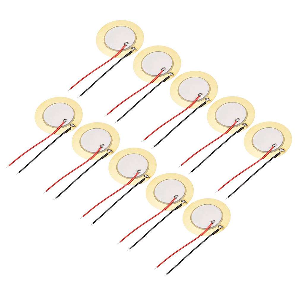 uxcell 35mm Diameter Piezo Element with Wires (10PCS)