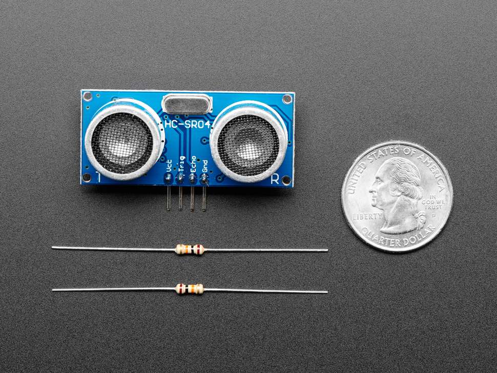 Adafruit PID 3942 HC-SR04 Ultrasonic Sonar Distance Sensor + 2 x 10K resistors