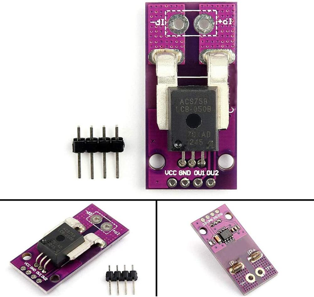 HiLetgo ACS758 ACS758LCB-050B-PFF-T 50A Linear Current Sensor 120kHz Bandwidth 3V-5.5V