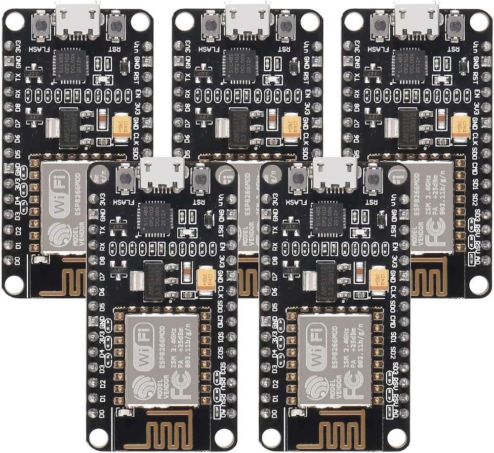 AITRIP ESP8266 ESP-12E NodeMCU Dev Board with Micro-USB and CP2102 (5PCS)