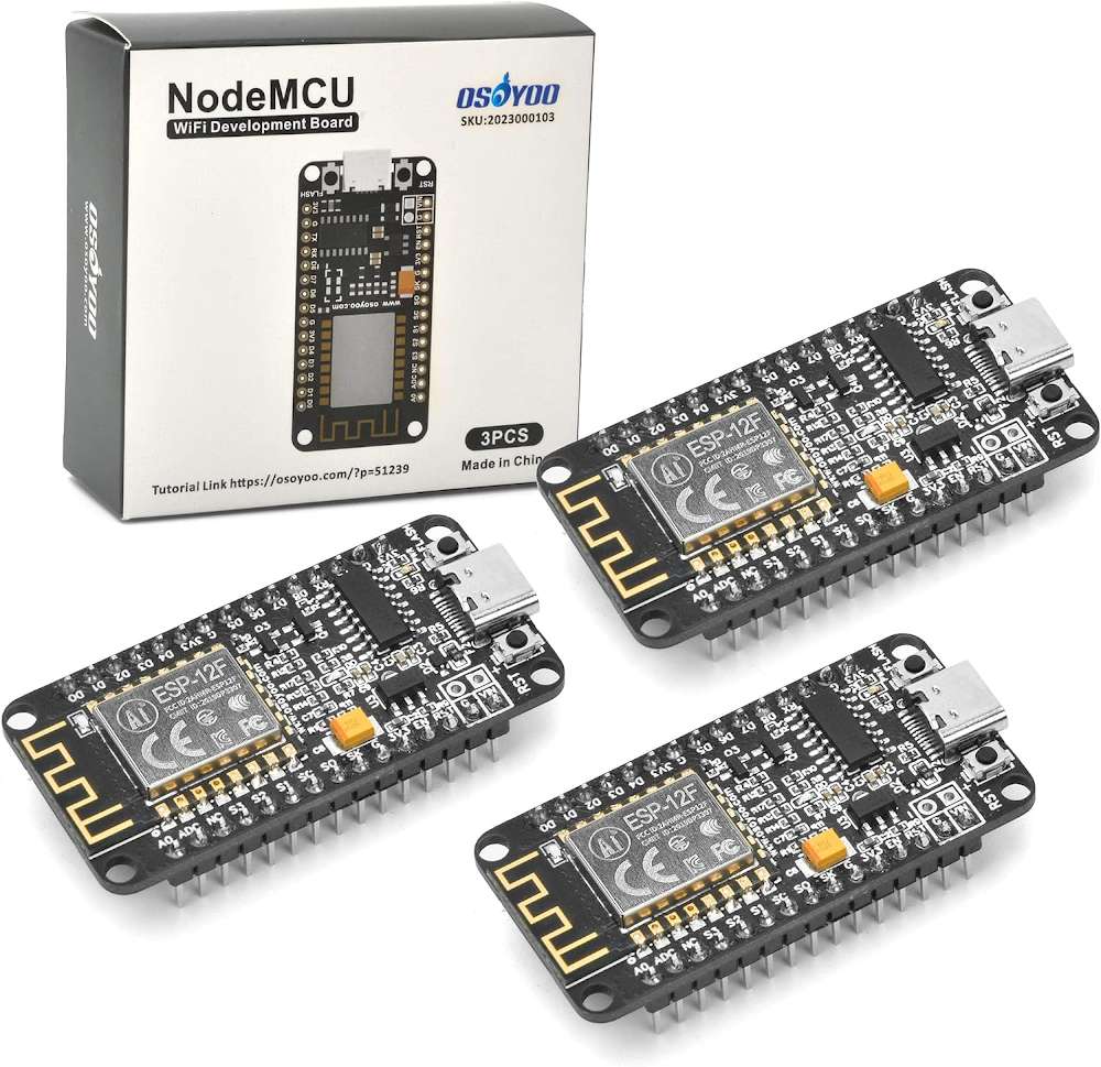 OSOYOO ESP8266 ESP-12F NodeMCU Dev Board with USB-C and CH340 (3PCS)