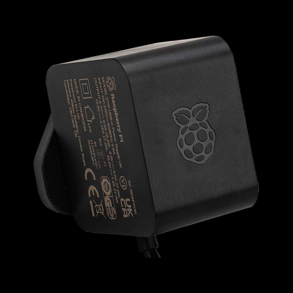 Raspberry Pi 5 27W 5.1V 5A USB-C Power Supply Black (US Plug)