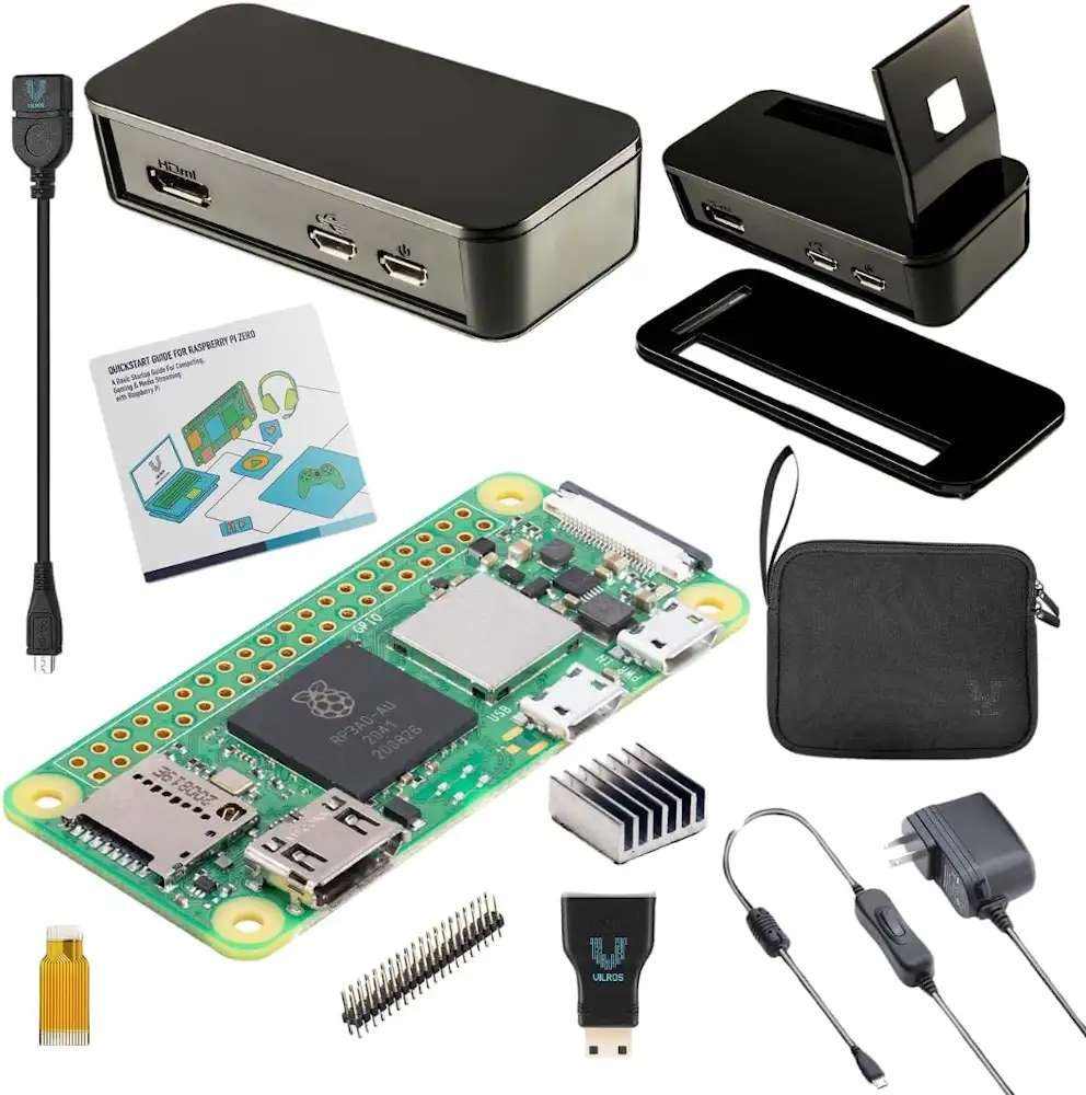 Vilros Raspberry Pi Zero 2 W Basic Starter Kit with Black Case