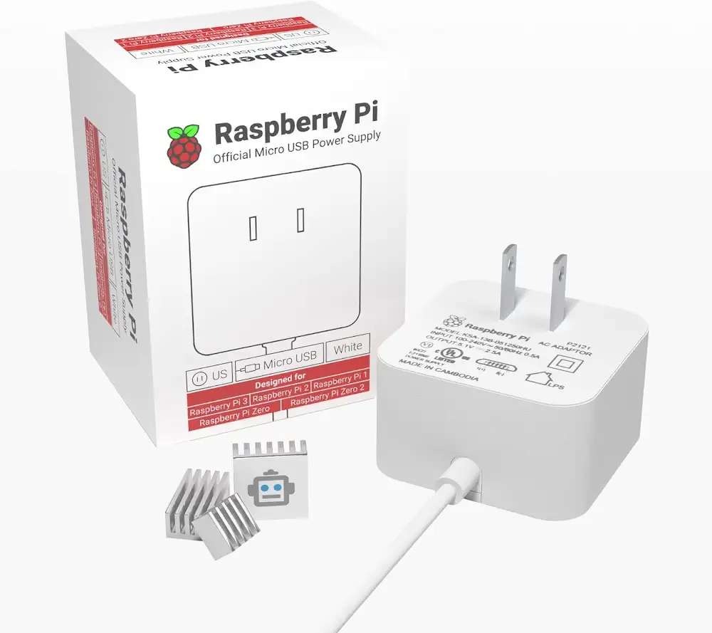 Official Raspberry Pi Power Supply 5.1V 2.5A (US Plug)