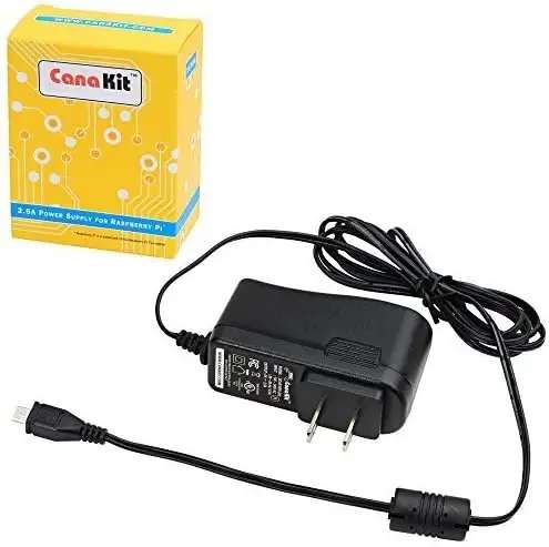 CanaKit 5V 2.5A Micro-B USB Power Supply [UL Listed] (US Plug)