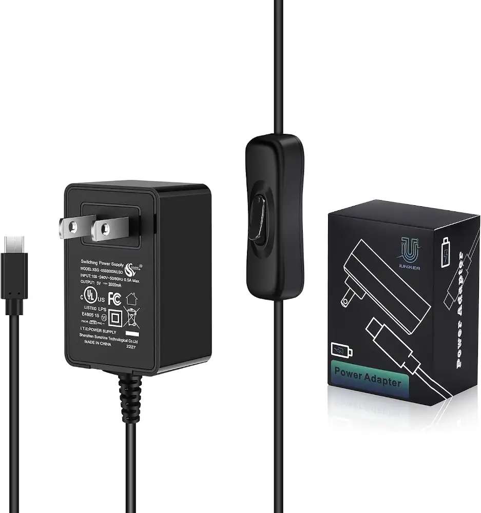 iUniker 5V 3A Micro-B USB Power Supply (US Plug)