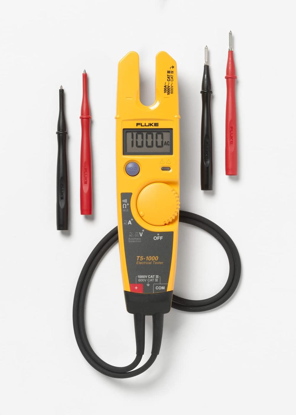 Fluke T5-600 Electrical Voltage, Continuity and Current Tester, Measures AC Current Up To 100 A Without Contact