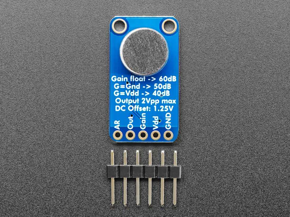 Adafruit 1713 Electret Microphone Amplifier - MAX9814 with Auto Gain Control