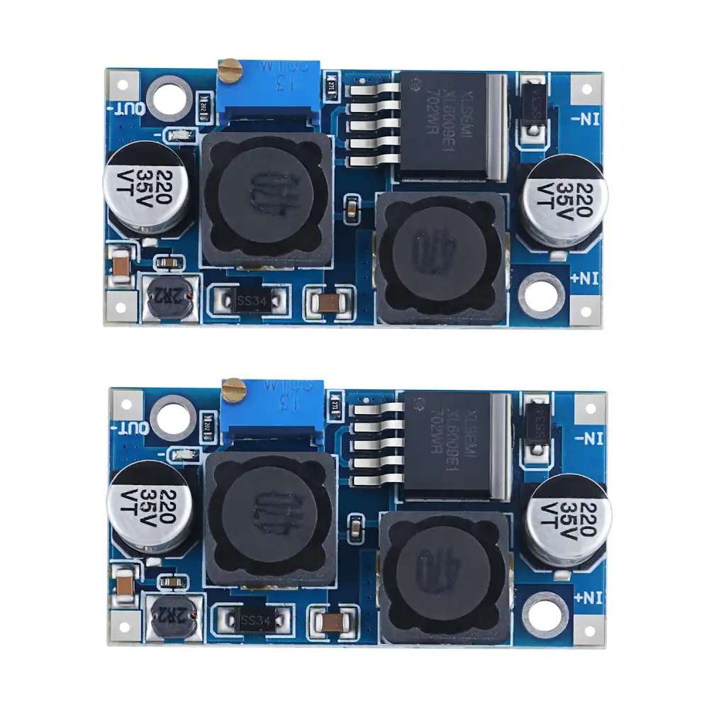 XL6009 DC-DC Buck-Boost Converter Module Adjustable and Automatic: 5V-32V DC to 1.25V-35V DC (2PCS)