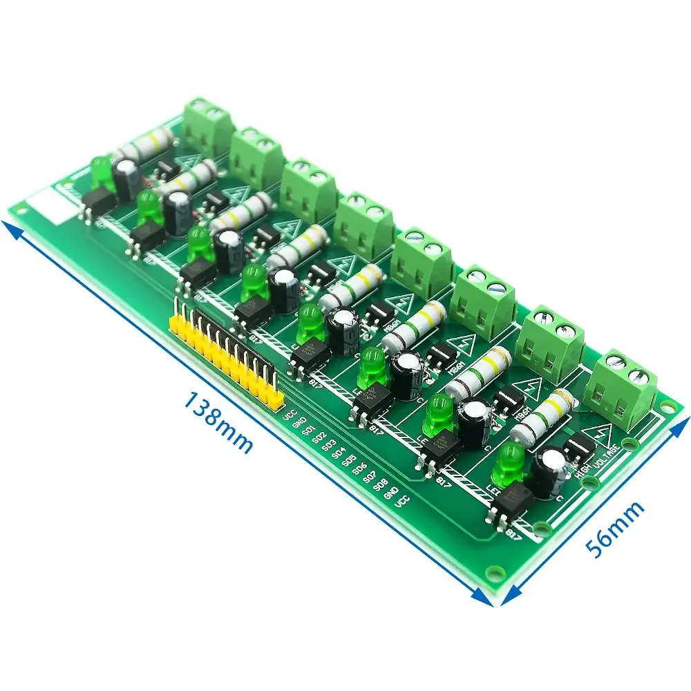 HiLetgo 8-Channel 220V AC Optocoupler Isolation Voltage Detector Module