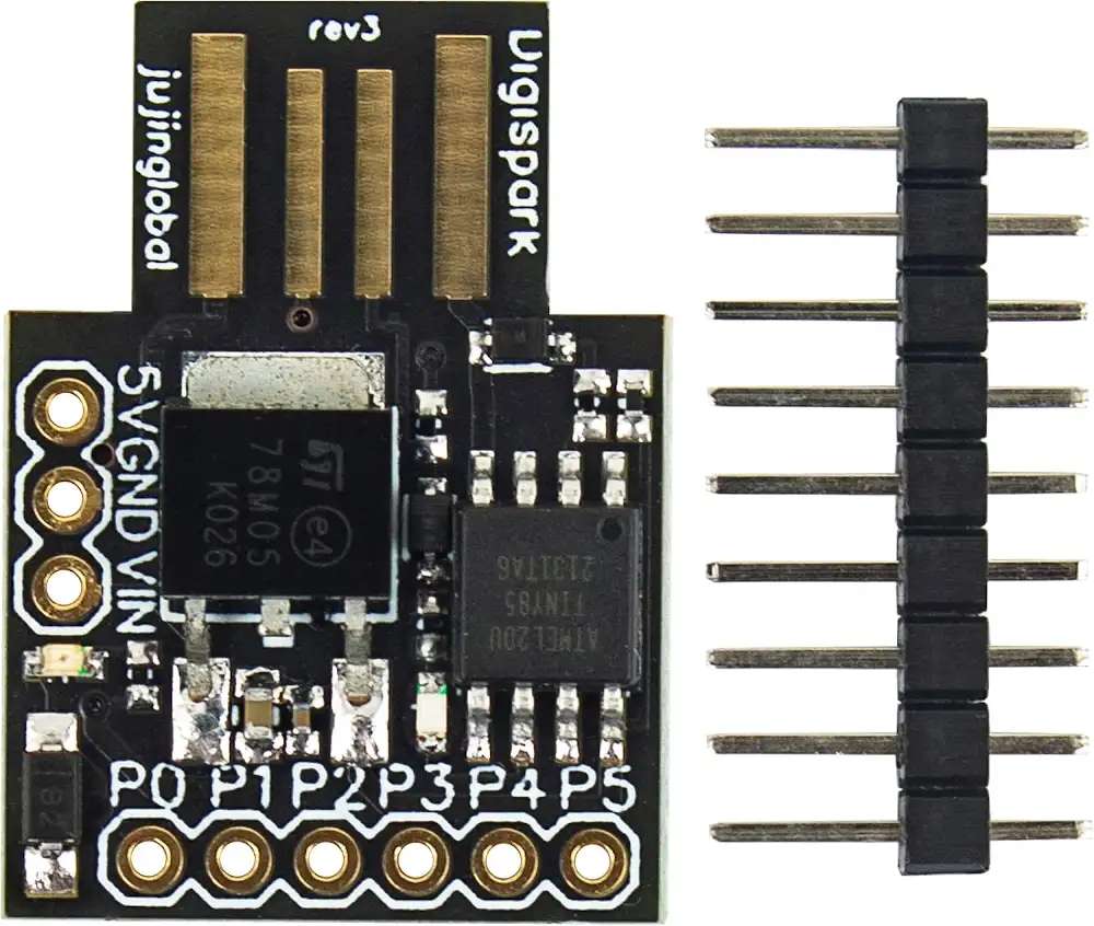 naughtystarts Digispark ATtiny85 (USB Type-A) Microcontroller Board