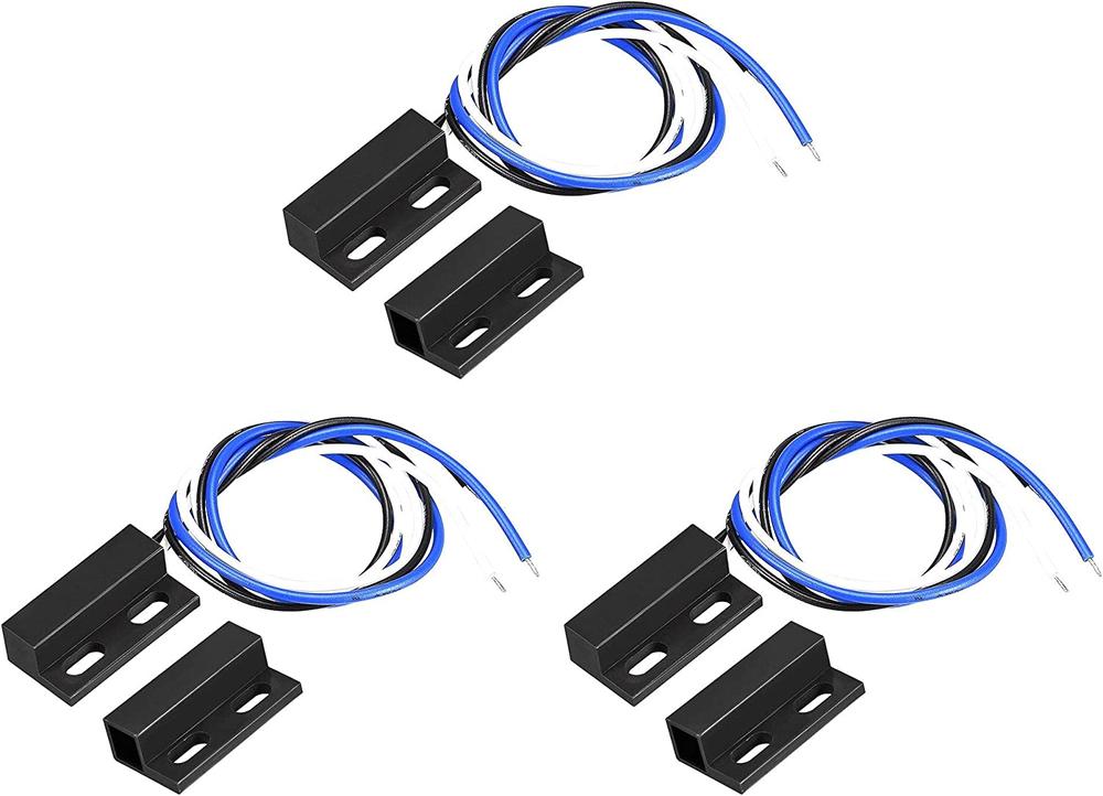 uxcell Wired NC/NO Magnetic Reed Switch Black (3PCS)