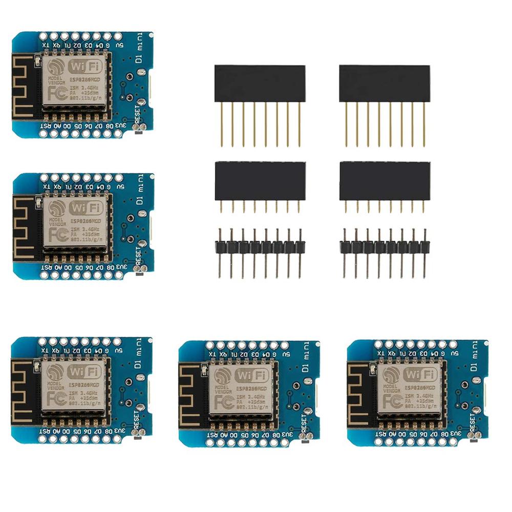 HiLetgo ESP8266 ESP-12F D1 Mini WiFi Dev Board with Micro-USB and CH340 (5PCS)