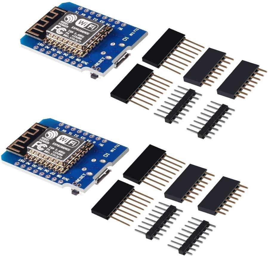 Atnsinc ESP8266 ESP-12F D1 Mini WiFi Dev Board with Micro-USB and CH340 (2PCS)