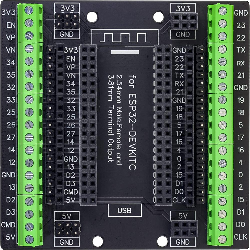 whiteeeen ESP32 Module ESP-WROOM-32 ESP32-DevKitC Super Terminal GPIO Breakout Expansion Board 38-Pin