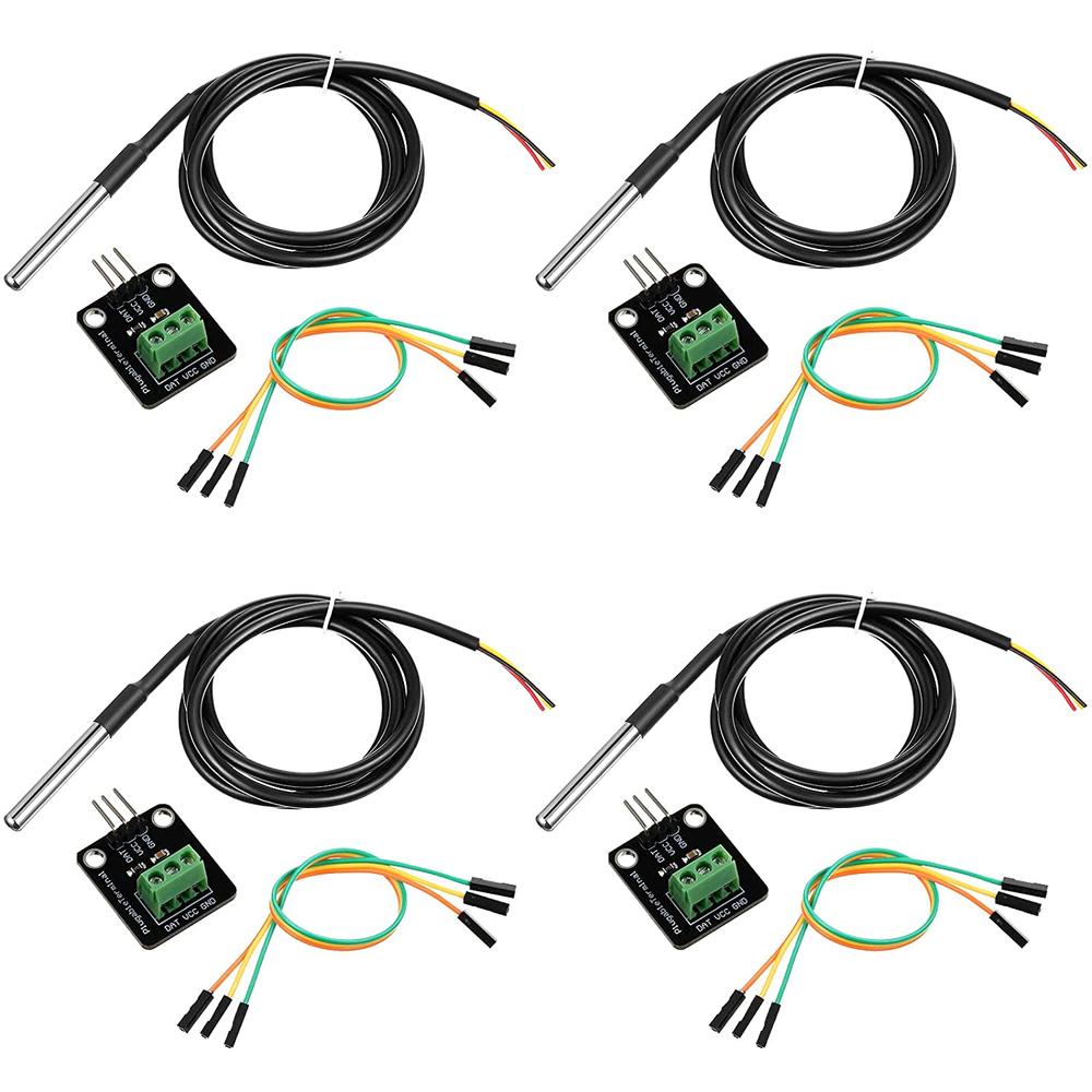 Weewooday DS18B20 Waterproof Temperature Sensor Probe and Module (4PCS)