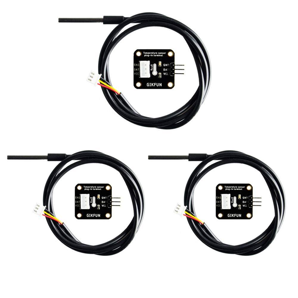 Gikfun DS18B20 Waterproof Temperature Sensor Probe and Module (3PCS)