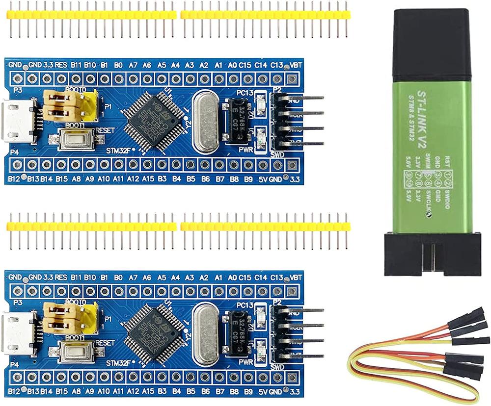 Aideepen ST-Link V2 Programming Unit Emulator Downloader+2PCS 40pin STM32F103C6T6