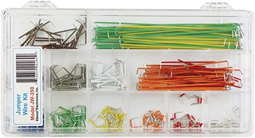 Elenco 350 Piece Pre-formed Jumper Wire Kit (14 different lengths, 25 pieces each)