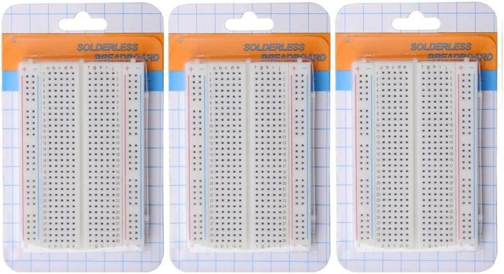 HiLetgo 400-Point Solderless Breadboards (3PCS)