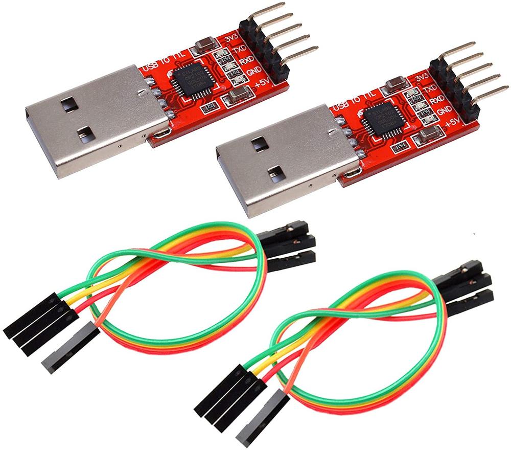 IZOKEE CP2102 Module USB to TTL 5PIN Serial Converter Adapter Module Downloader for UART STC 3.3V and 5V with Jumper Wires