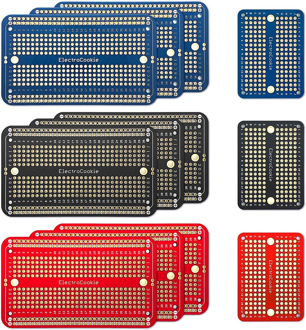 ElectroCookie Solderable Half and Mini Sized Breadboards (9PCS)